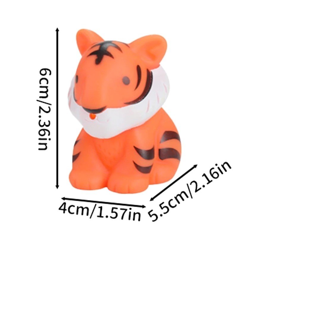 tygrys z Gumowych zabawek do kąpieli - zwierząt na białym tle