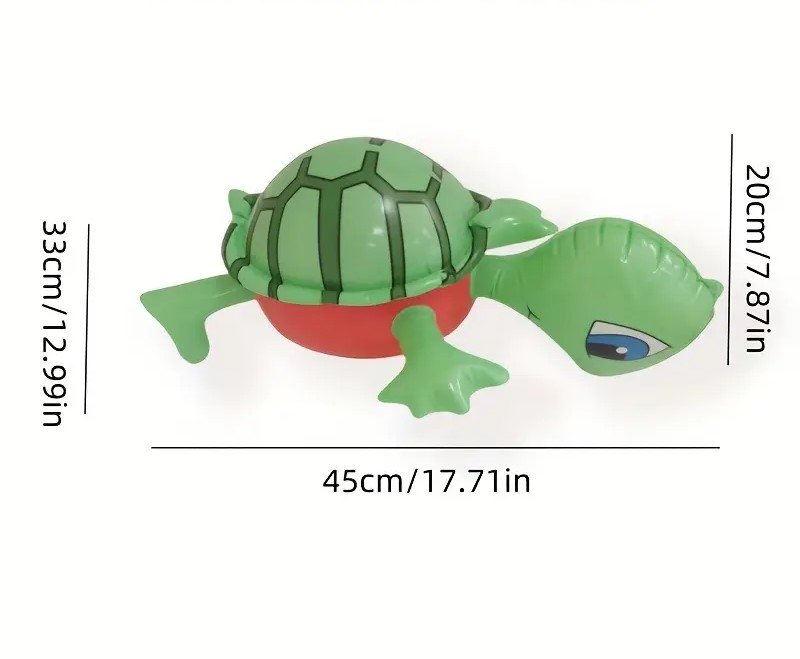 rozmiar dmuchanej zabawki do kąpieli zaprezentowany na białym tle