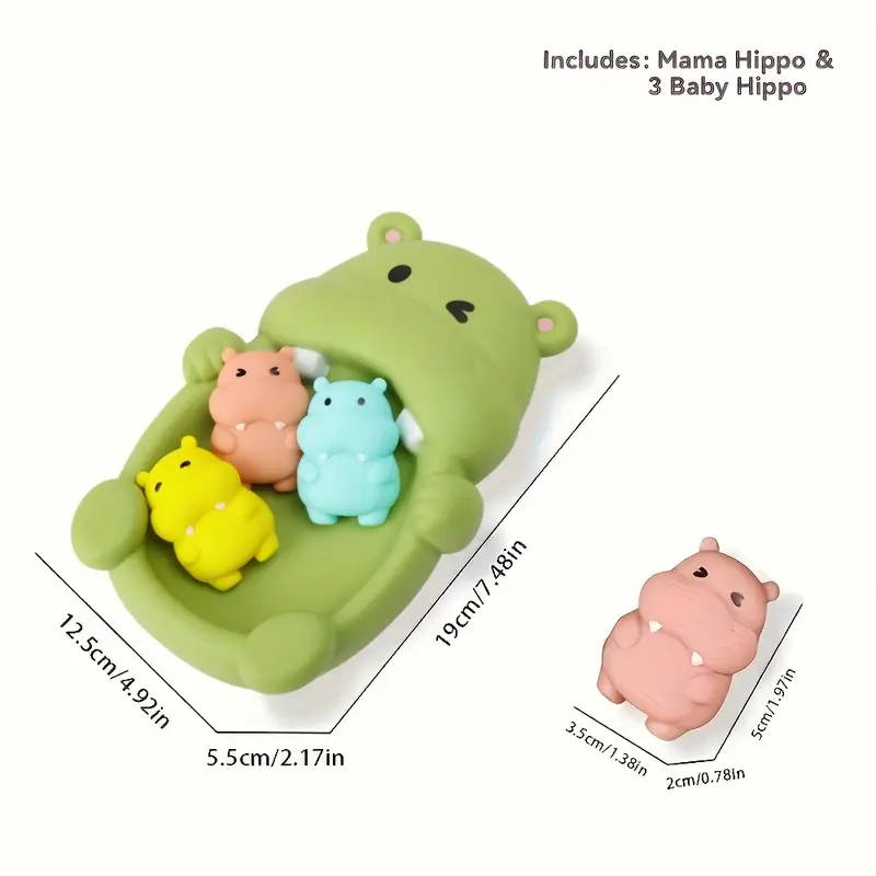 rozmiar gumowych zabawek do kąpieli dla niemowlaka przedstawiony na białym tle